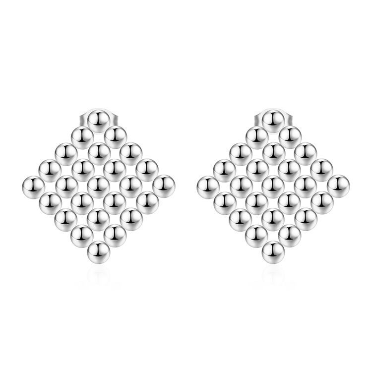 Серьги-гвоздики Wind Titanium Steel с круглыми бусинами, женские, нишевого дизайна, квадратные, треугольные серьги Love из нержавеющей стали