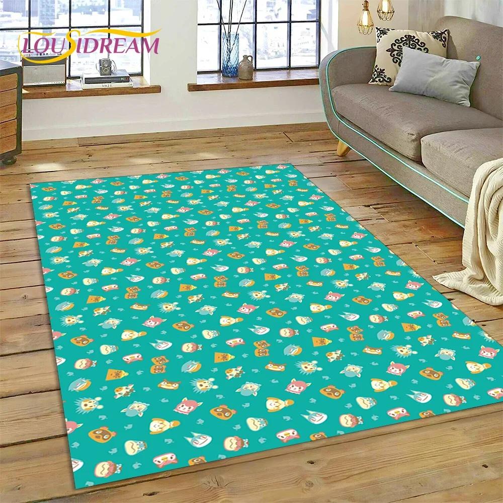 Cute Animal Crossing New Horizons Cartoon Carpet Rug for Bedroom Living Room Home Sofa Decoration,Kid Game Large Decor Floor Mat