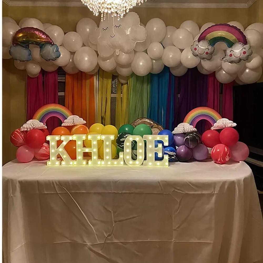 Alphabet Letter LED Lights Luminous Number Lamp Battery Warm Night Light for Home Wedding Birthday Christmas Party Decoration