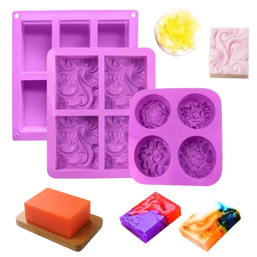 Multifunction DIY Craft Handmade Flower Shaped Cake Mould Soaps Supplies Silicone Soap Mold