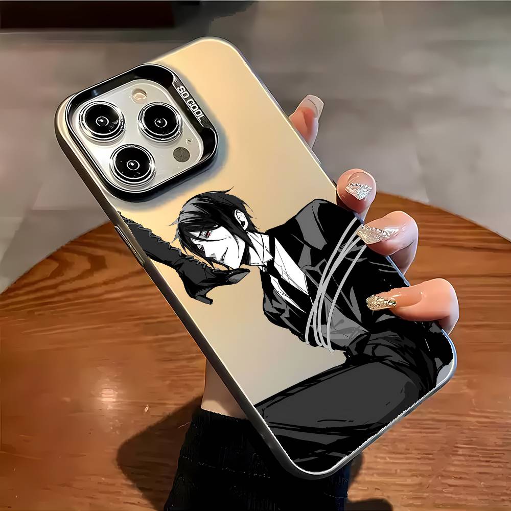 Чехол для телефона Черный дворецкий Для iPhone 16 15 14 13 12 11 Plus Pro Max разноцветный Лазерный Аврора Ударопрочный Чехол Funda