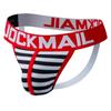 Бандажи JOCKMAIL, модные мужские стринги в полоску, сексуальные трусы с низкой талией и Т-образной спинкой, спортивные трусы-стринги, повседневное мужское нижнее белье-бикини