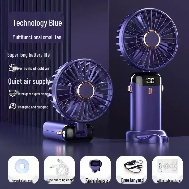 Rechargeable Foldable Quiet Fan with Strong Wind for Dorms and Bedsides