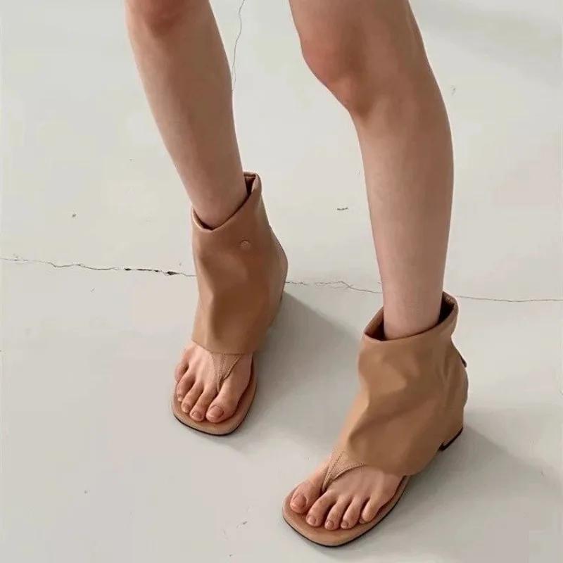 2024 Новые популярные модные женские сандалии Flip-Toe, туфли для банкетов, сандалии, однотонные летние женские туфли Zapatos