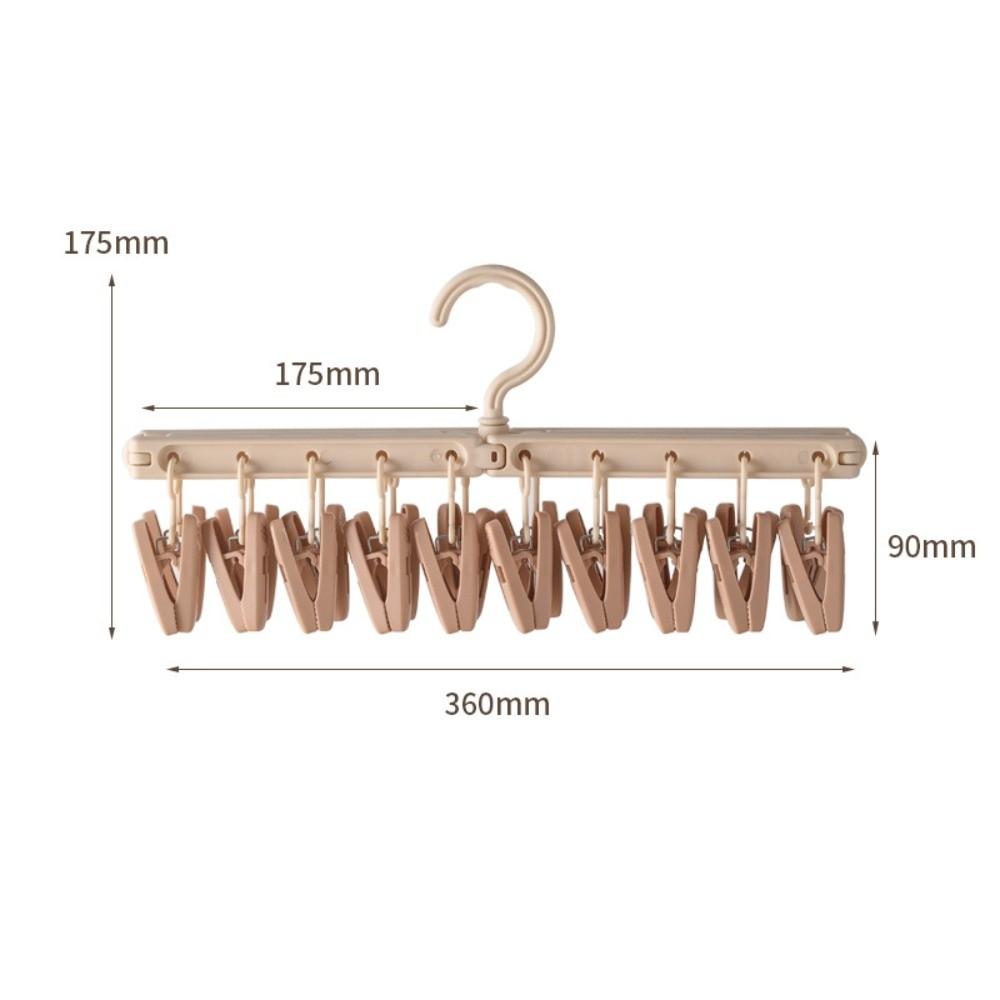 Складная вешалка для одежды с прищепками, вращающаяся, ветрозащитная, сушилка для нижнего белья, экономящая место, вешалка для носков, крючок, бытовая