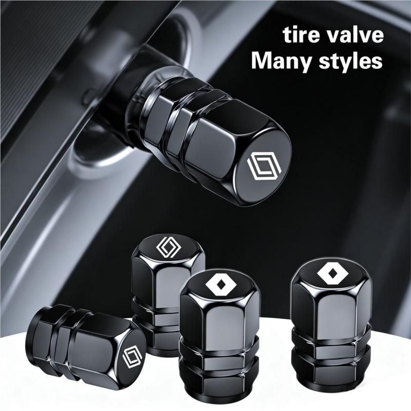 Metal Car Wheel Tire Valve Caps Air Stem Covers For Renault RS Megane 2 3 4 Trafic Scenic 2 Clio Captur Twingo QM6 Accessories R222