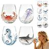 Handmade Marine Animal Whiskey Glass Cup Transparent Wine Glass Cup  for Home Decor Gifts