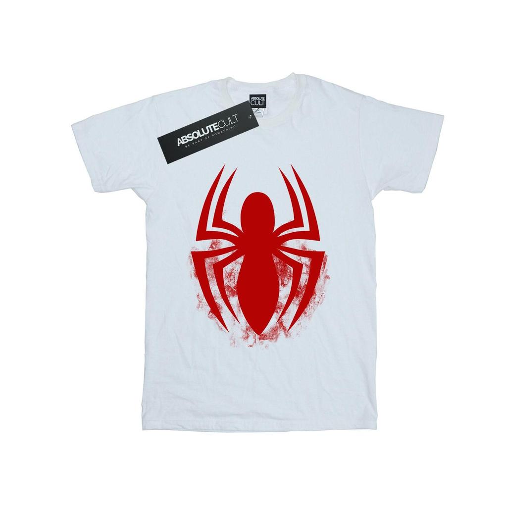 Marvel Womens/Ladies Spider-Man Logo Emblem Cotton Boyfriend T-Shirt