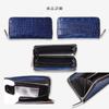 CLW Crocodile Leather Works Indigo-dyed Crocodile Zip-Around Long Wallet, Made in Japan, Blue and Navy, Men's Long Wallet, Designer Brand, Gift