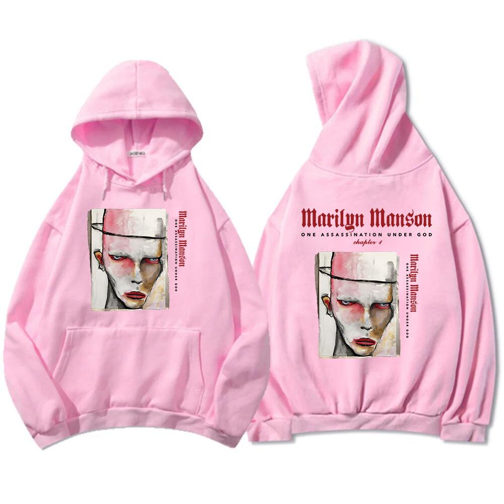One Assassination Under God Charter 1 Толстовки с капюшоном Marilyn Manson Graphic Printing Толстовки Мужская одежда Зимняя флисовая кофта с капюшоном