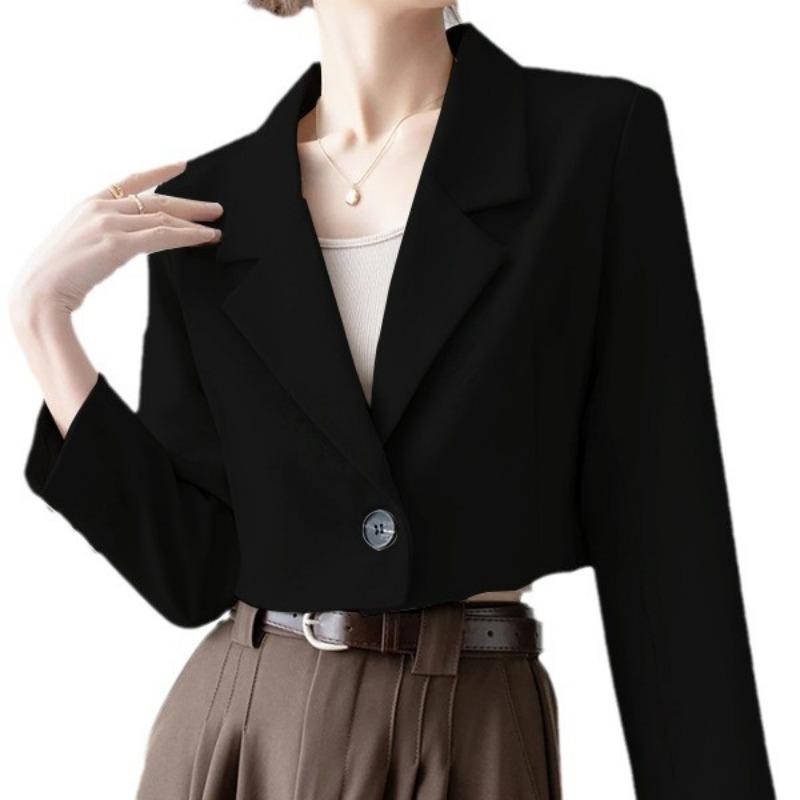 Women S Beige Short Loose Fit Casual Blazer Jacket