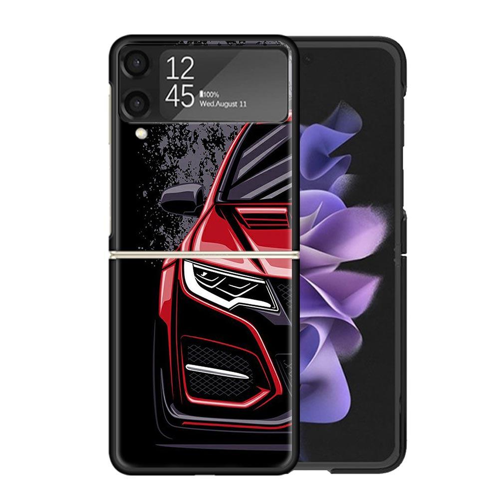 JDM Tokyo Drift Sports Car Male Men Clear Phone Case For Samsung Z Flip 7 6 5 4 3 Galaxy ZFlip7 ZFlip6 ZFlip5 ZFlip4 ZFlip3 5G P