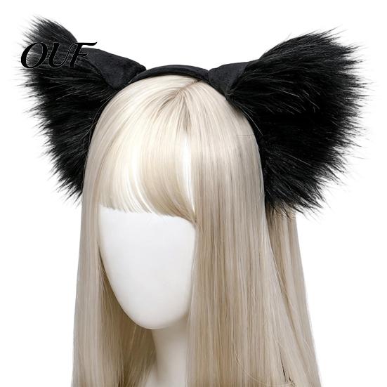 Wolf Ears for Costume Fluffy Fox Headband Party, 3D Plush Ear Party Dress Up Accessories Hair Accessories, Decorative Hairband Women Girls Cosplay
