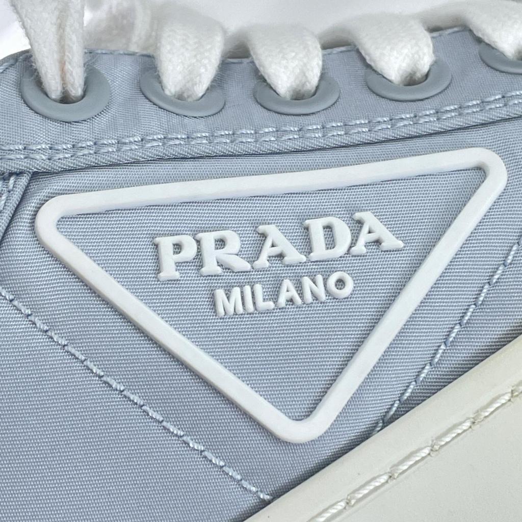 Great PRADA sneakers Re-Nylon double wheel triangle logo blue Nylon Women 35.5 Used