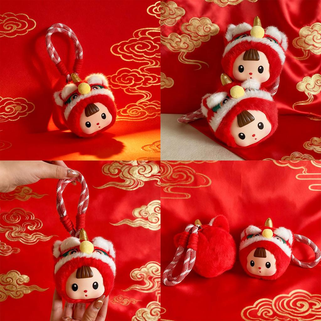 Плюшевая игрушка Лев с силиконовым лицом Новогодний подарок для детей и взрослых