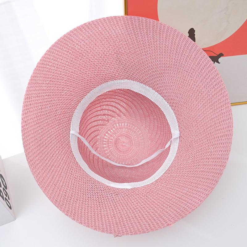 Женская летняя шляпа с защитой от солнца и солнцезащитным козырьком, модная тканая шляпа от солнца с большими полями и бантом, пляжная шляпа