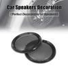 X AUTOHAUX Speaker Cover Speaker Grille Cover 43x8mm Mesh Subwoofer Grille Horn Glossy Guard Protector Plastic Iron Black 2 Pack