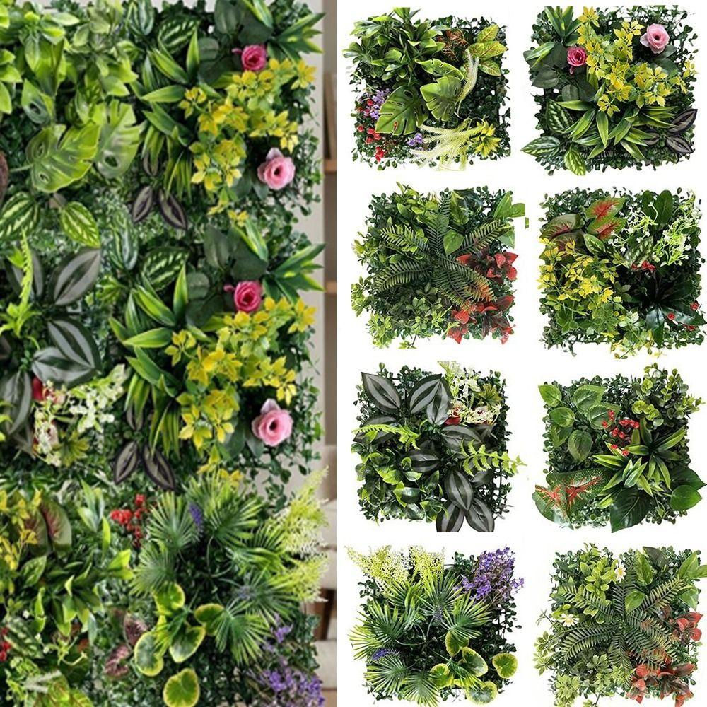 UV Protection Fake Green Grass Mat Lifelike Simulation Lawn Panels Indoor Outdoor Use