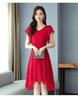 Hepburn style irregular slimming dress