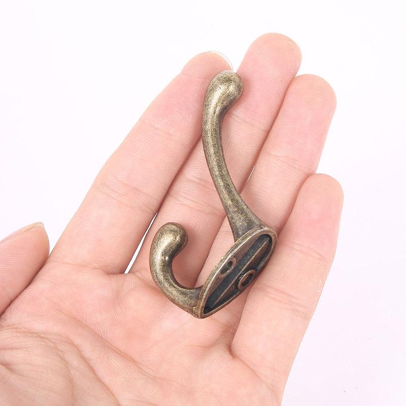 10/20Pcs Coat Hooks Wall Mounted Heavy Duty Dual Coat Rack Bronze Vintage Clothes Hanger With Screw for Door Coat Hooks Bathroom