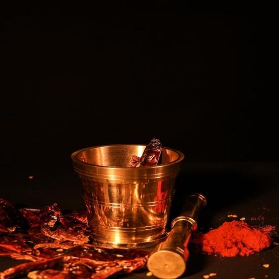 Brass Mortar and Pestle (Okhli) Traditional Medicine Imam Dasta Mortar and Pestle Set Okhli Musal Khara