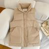 Осень и Зима Новая Корейская Версия Воротник-стойка Свободная Верхняя Одежда Безрукавная Хлопковая Одежда Хлопковый Жилет Жилет Жилет Жилет Жилет