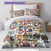 Resident Evil Pattern Bedding Quilt Set Quilt Cover Pillowcase Home Birthday Gift(1 * duvet cover + 2 * pillowcase, without core)