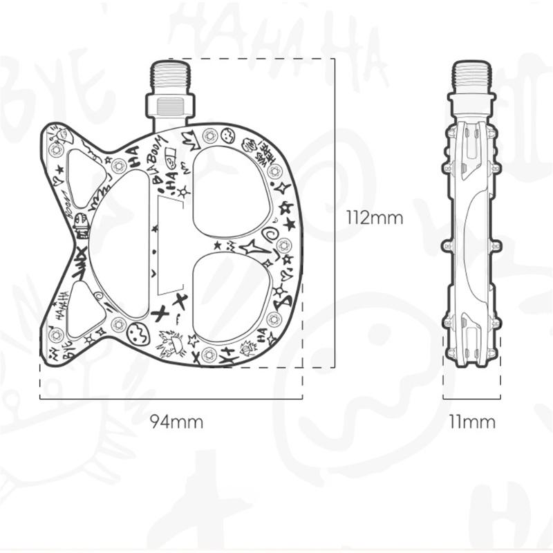 Aluminum Alloy Mountain Bicycles Pedals Cats Shape Cycling Pedals 3 Seal Bearings Nonslip Bike Pedals Easy to Install