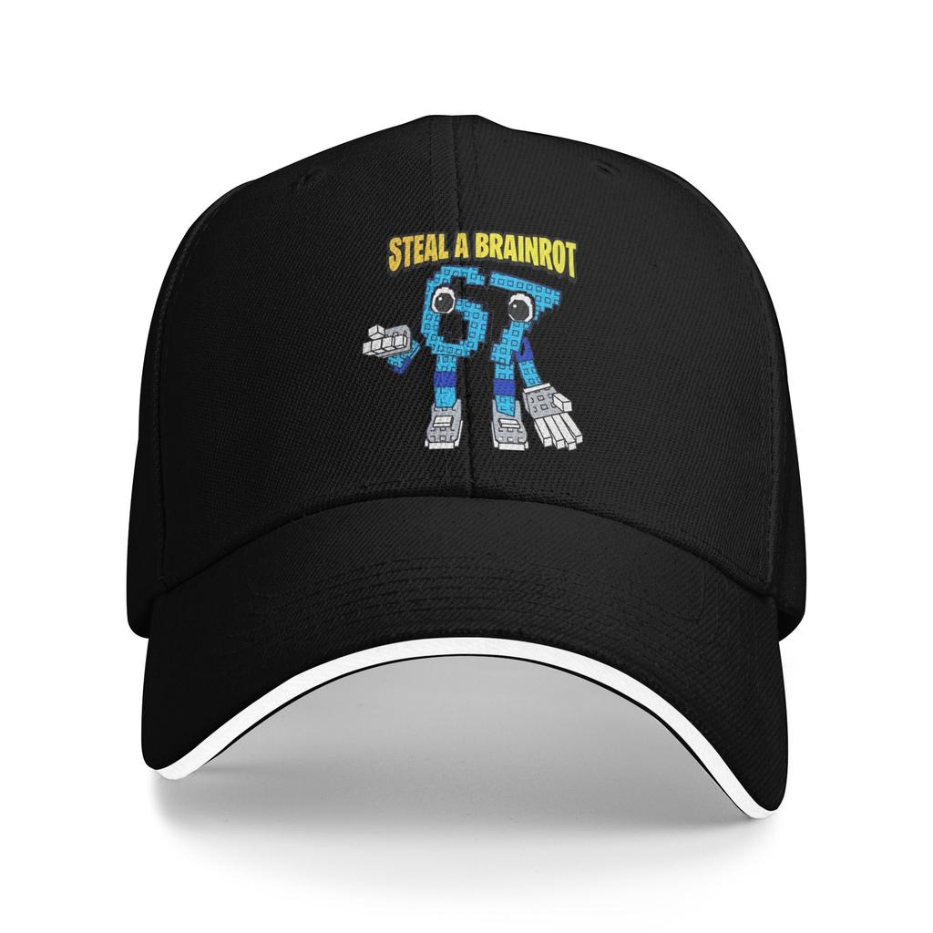Six Seven Bruh Baseball Caps Retro Brainrot Meme Sandwich Caps for Unisex Women Polyester Headwear Activities