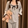 Fleece Pajamas Sets Women Autumn Winter Thick Warm Sweet Long Sleeve Sleepwear Nightgown Pijama Suit Mujer Homewear