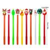 10/20Pcs Cartoon Christmas Pens Gel Ink Roller Ball Pen 2025 New Year Kids Gift Birthday Party Favors School Stationary Prize