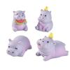 Set of 4 Cartoon Hippo Figurine With Miniature Landscape Design Perfect For Desk Shelf Home Decoration Ornaments Gift