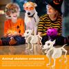 Halloween Dog Skeleton Ornament Realistic Plastic Animal Bone Figurine for Halloween Indoor Outdoor Decor Party Favors