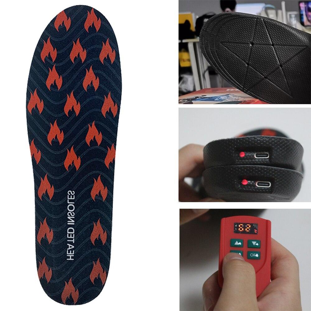 Водонепроницаемые стельки с подогревом, аккумуляторная батарея емкостью 2000 мАч со светодиодным дистанционным управлением, термогрелка для ног для мужчин и женщин, зимние виды спорта на открытом воздухе