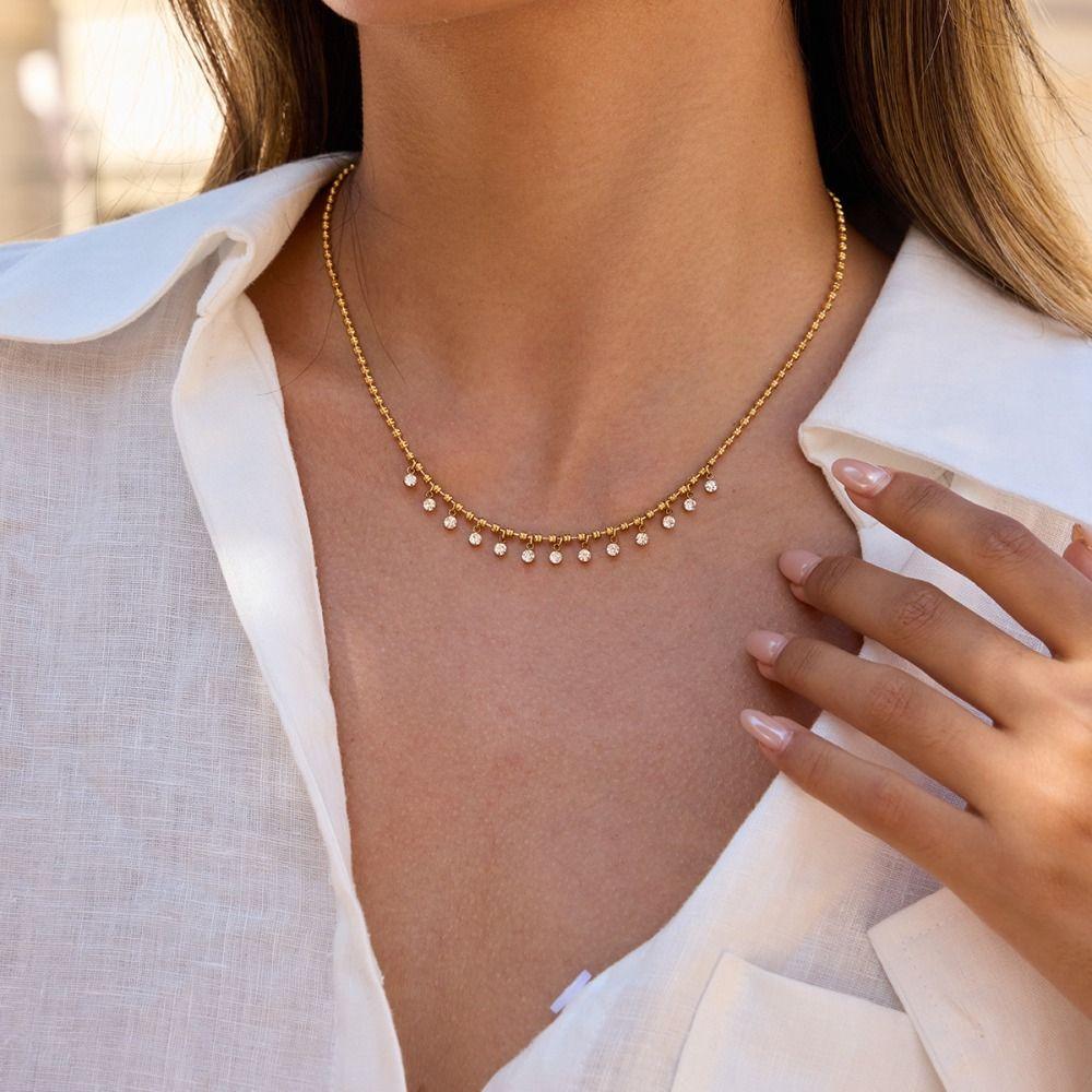 Multilayer Zircon Pendant Necklace Colored Zircon Colored Gem Necklace Daily Wear