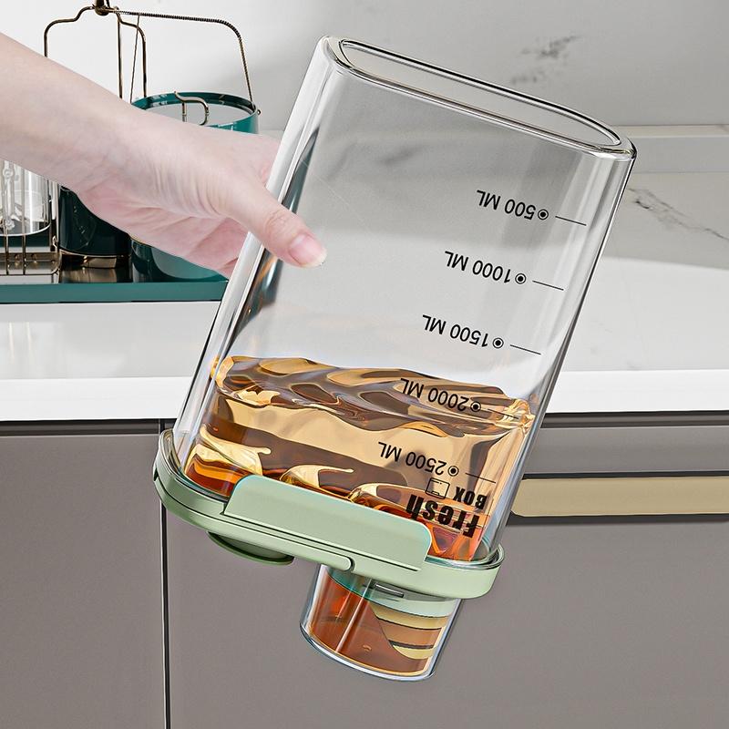 Cereal Storage Box Tank Transparent Sealed Space-Saving Moisture-Proof Handle Oatmeal Dispenser Grain Soybeans Kitchen Tools