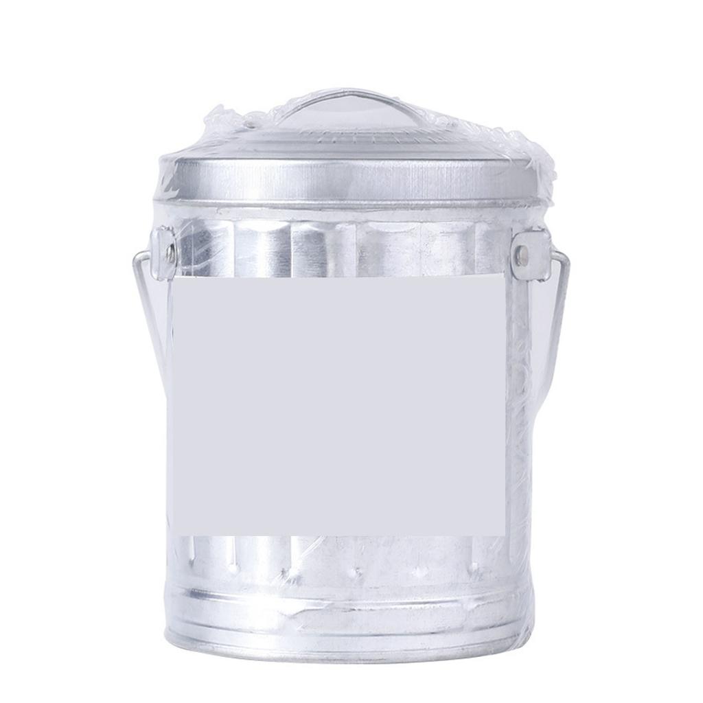 Simple Galvanized Iron Ashtray with Lid for Home Office and Bedside Use Stylish Desktop Trash Bin Ash Holder Practical