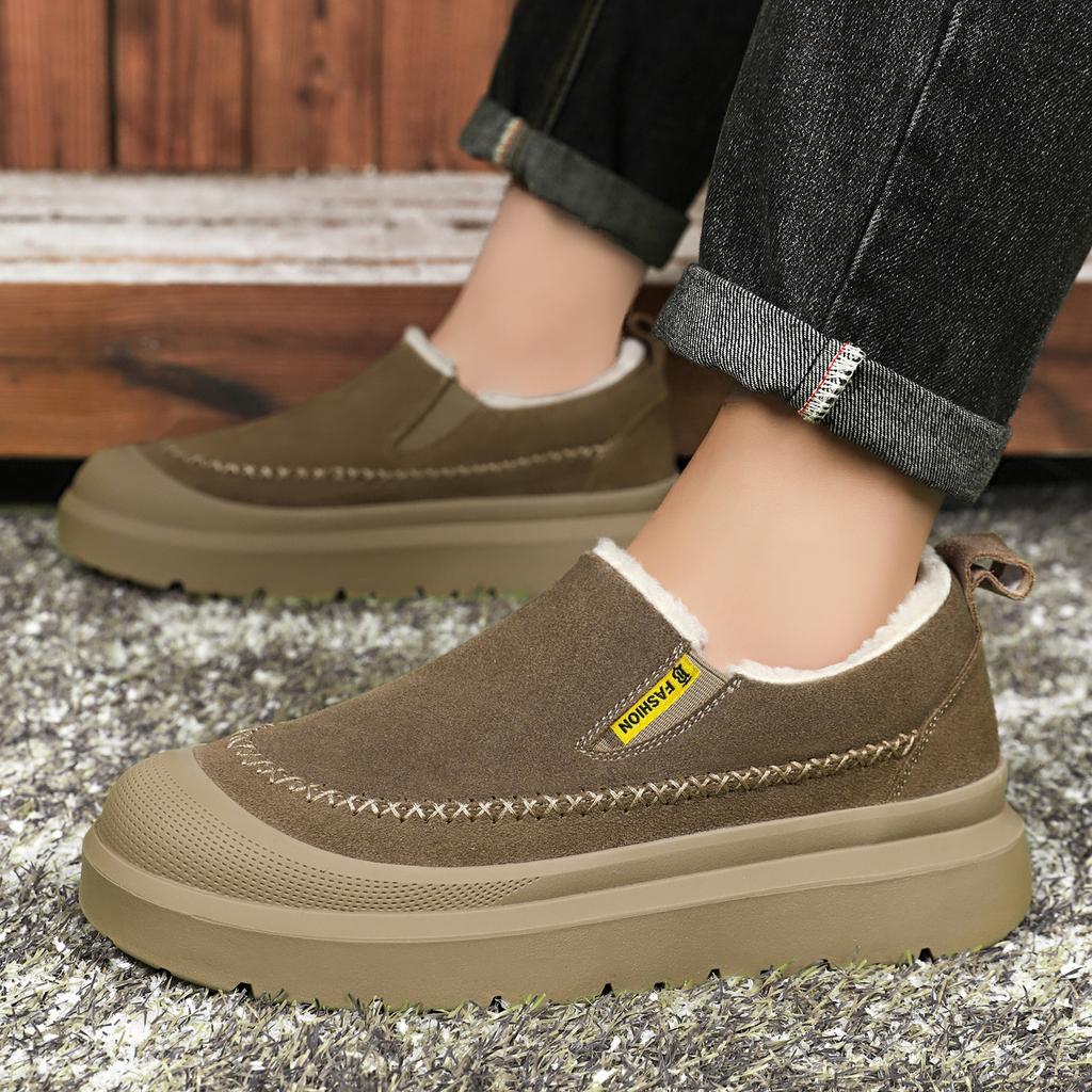 Обувь Мужская хлопковая обувь Легкие дутики Зимние ботинки с флисовой подкладкой Утепленные короткие ботинки Зимостойкая и теплая зимняя обувь Повседневные мужские ботинки