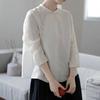 Белый Легкий Топ с Косым Воротником для Женщин Новый Китайский Стиль Рубашка Весенне-Летняя Мода Простой