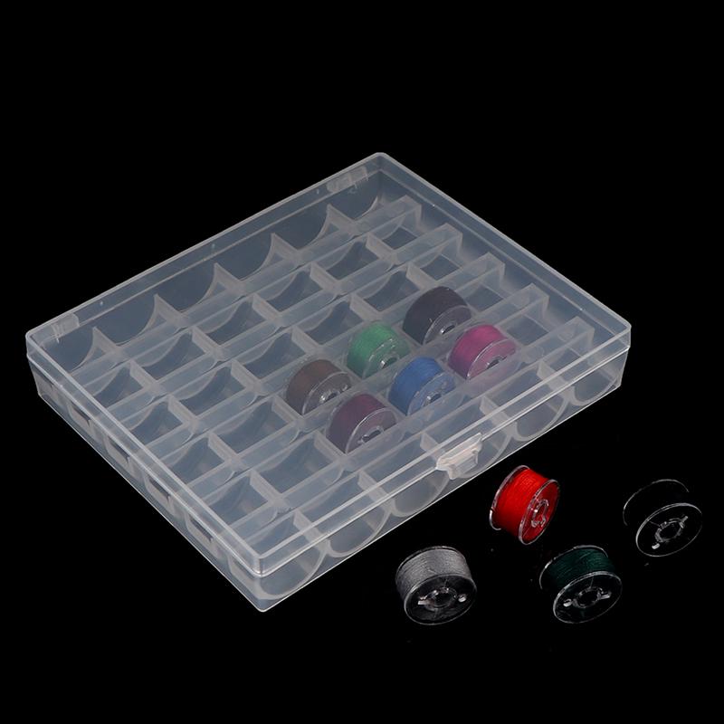 36 Spools Sewing Machine Bobbins Empty Bobbins Spools Sewing Machine Plastic Storage Box For Home Sewing Accessories Tools