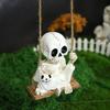 Подвесное украшение-скелет и кошка для сада, садовая качающаяся статуэтка скелета, декор для дерева, забавная подвеска для двора, подарок на Хэллоуин