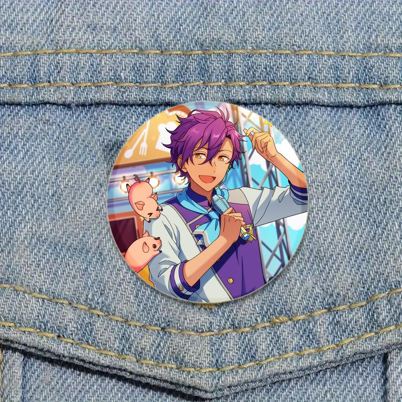 32/44/58mm Ensemble Stars Idol Brooch Round Cartoon Cosplay Badge Adonis Otogari Icons Lapel Pins for Backpack Gift Accessory