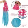 A Ponytail Wig with Colored Bubble Braids and a Ponytail Synthetic Fiber That Is Heat-resistant for Women Easy To Wear for Parties and Gatherings