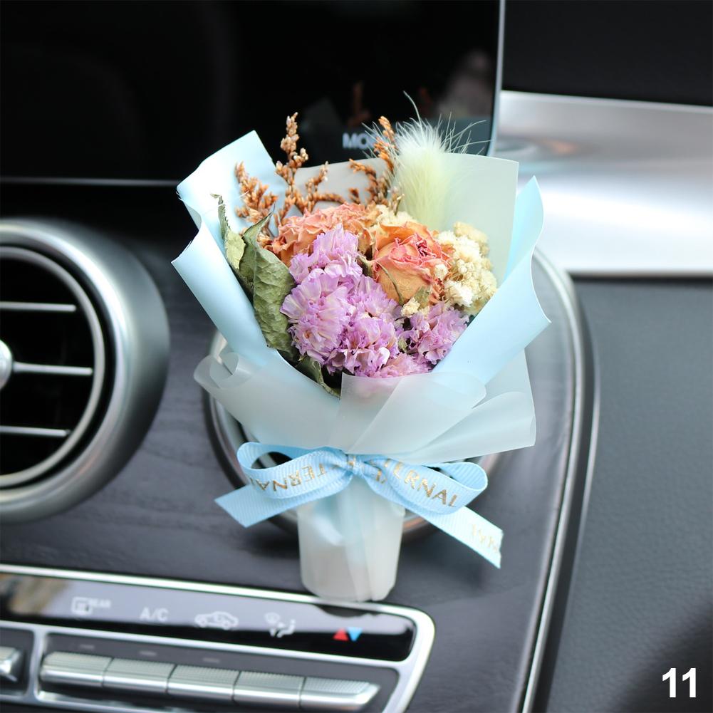 Car Air Outlet Perfume Decoration Immortal Dried Bouquet Small Fresh Air Conditioning Mouth Gypsophila Paniculata Fragrance Clip