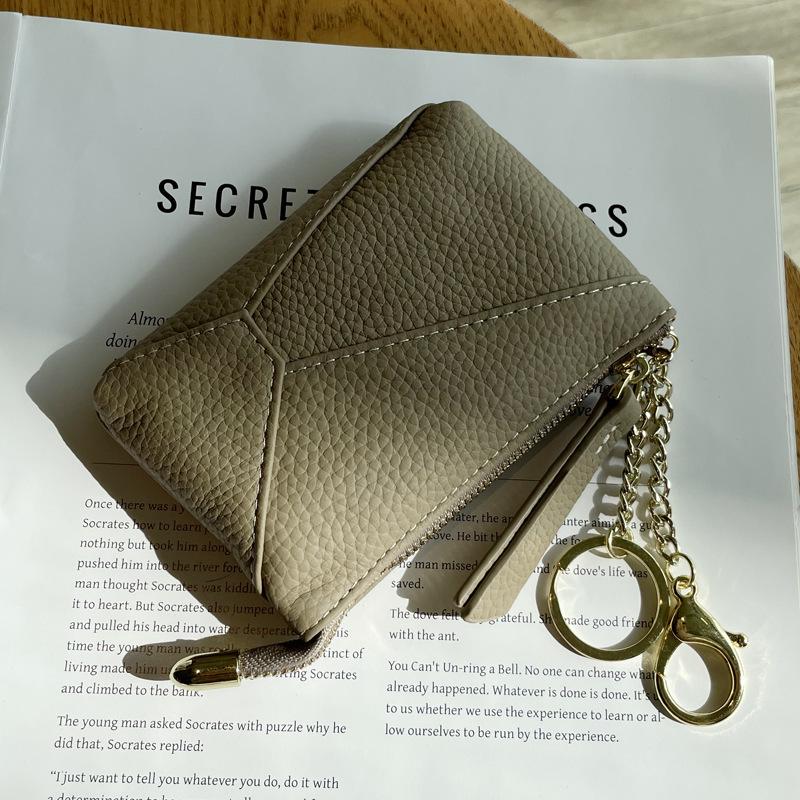 Cowhide Women's Zipper Coin Pouch - Multifunctional Small Purse & Key Holder