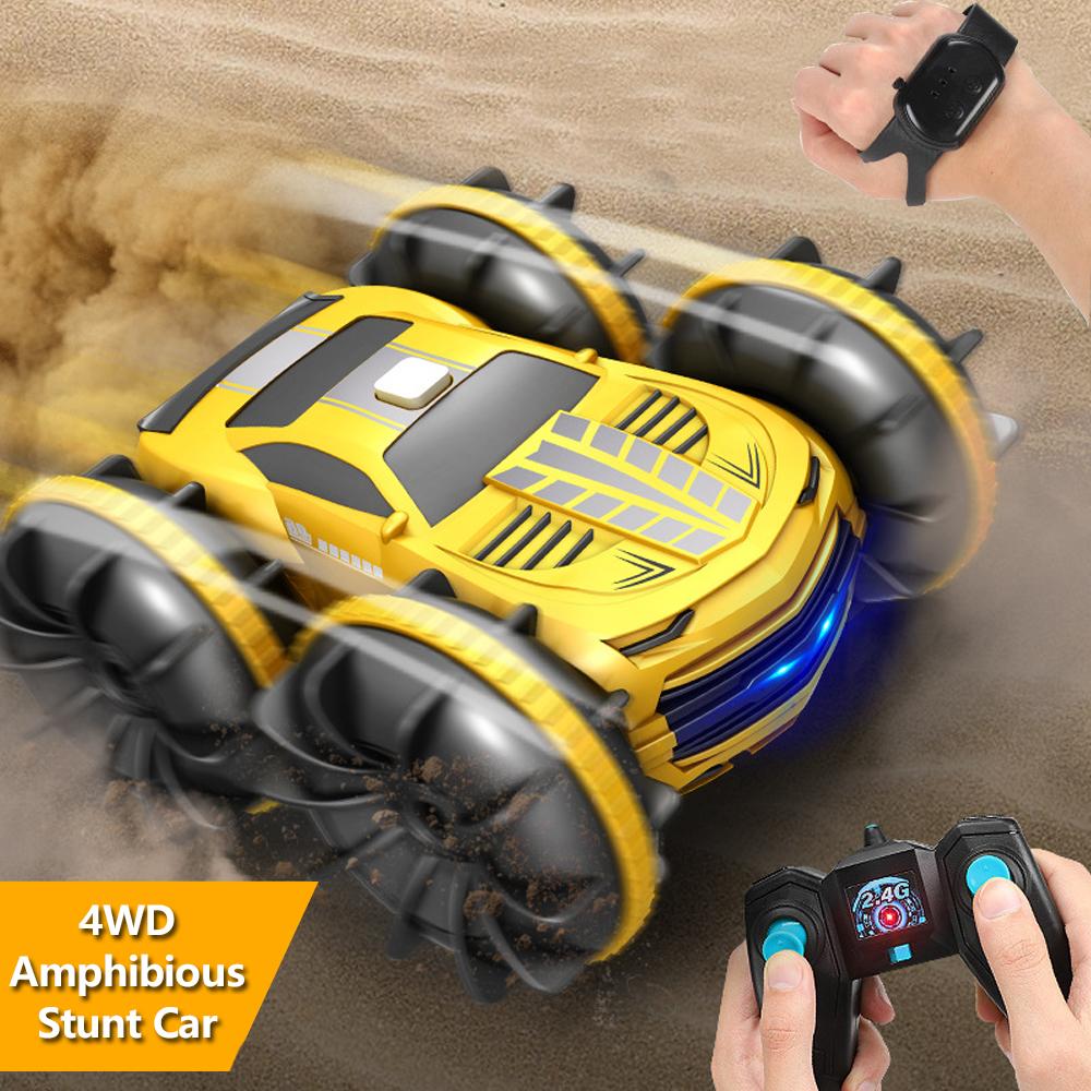 2 In 1 Rc Car Toy Water Tank 2.4G Remote Control Waterproof Stunt Car 4wd Vehicle Amphibious Auto Toys for Kids Boy Girl Gifts