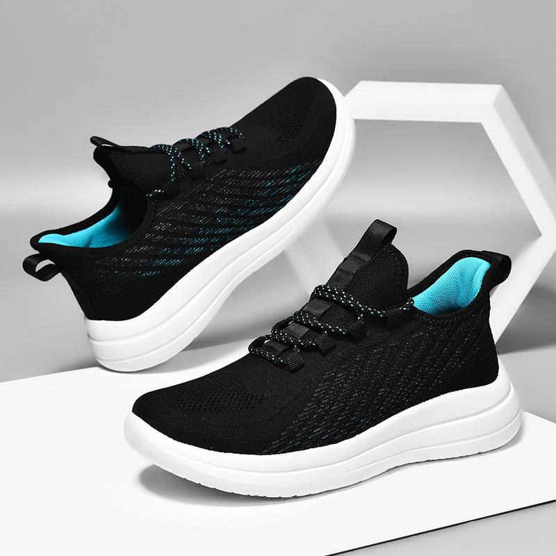 Summer Large Size 46 Breathable Mesh Sports Shoes Wear-resistant Men's Running Shoes Fly Weaving Rest Production File 48 Men's Shoes Soft Sole