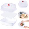 Microwave Vegetable Steamer Box Stackable Design Steaming Tray with Lid Microwave Cookware Heating Bowl