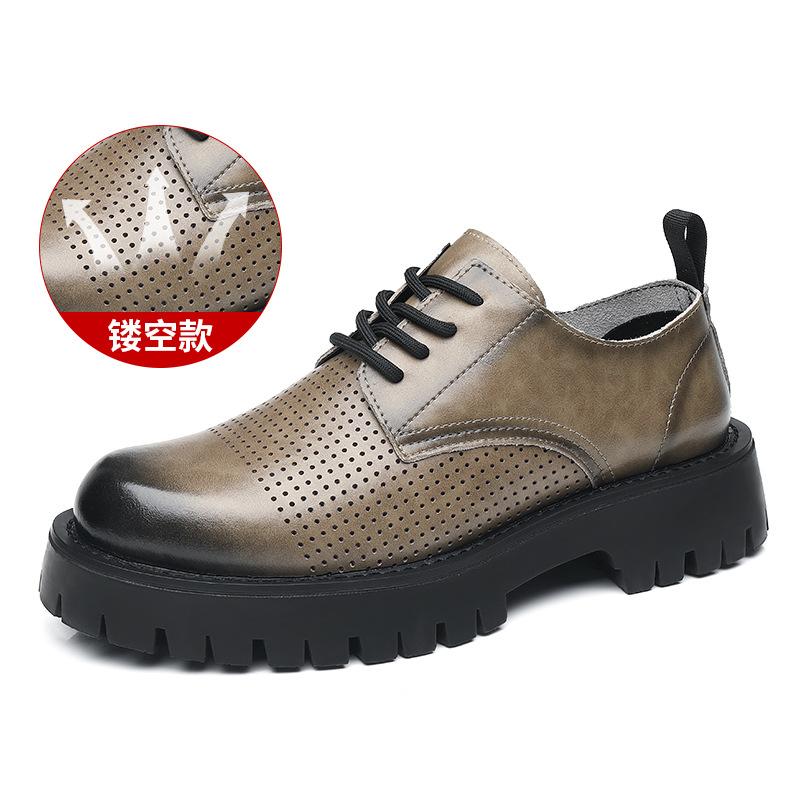 Martin Boots Men's Low-top British Style Big Head Platform Tooling Shoes Men's Platform Soft-faced Leather Shoes Men 2025