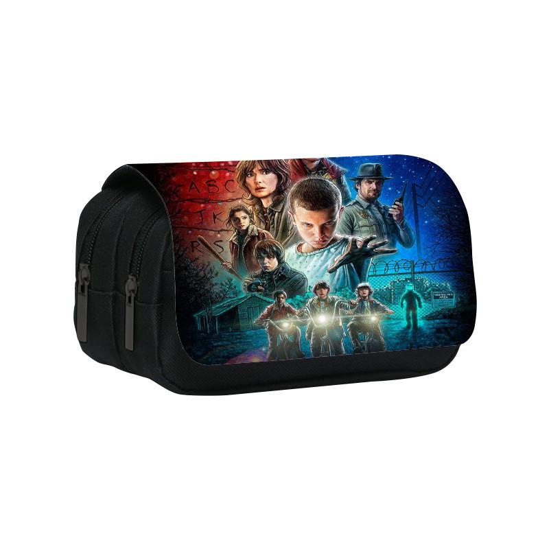 Двухъярусный пенал Stranger Things большой вместимости для школьников и офиса